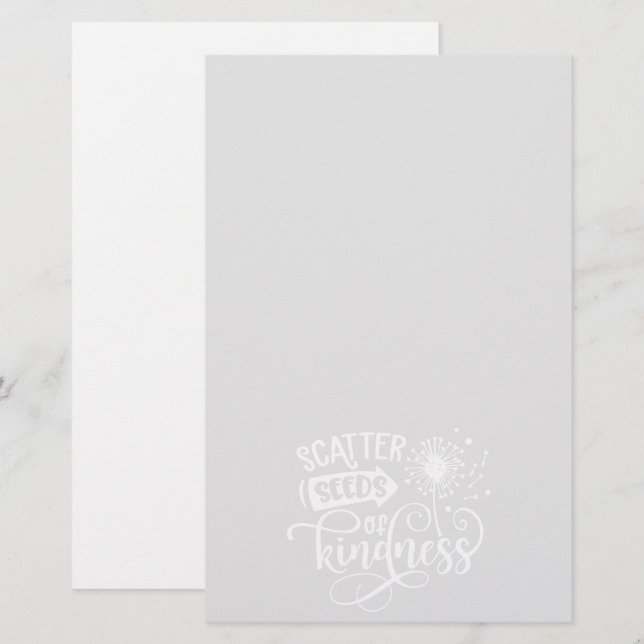 Scatter Seeds of Kindness Grey & White Stationery (Front/Back)