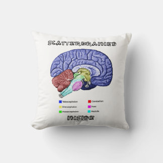 Scatterbrained Inside Brain Geek Humour Cushion