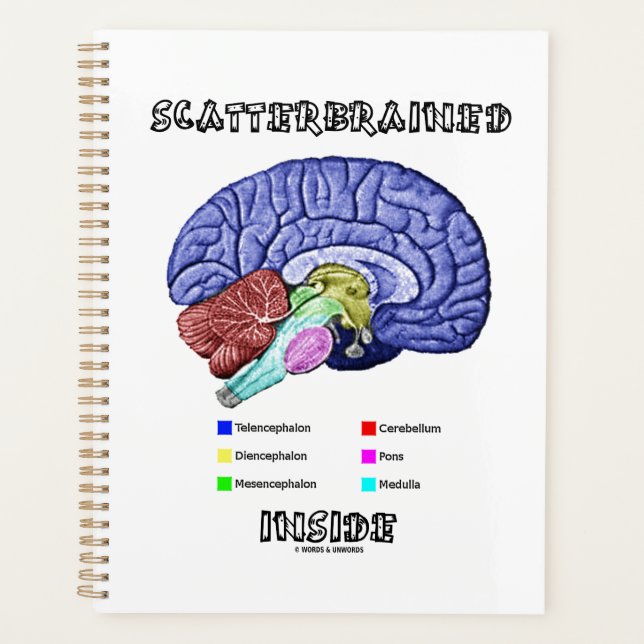 Scatterbrained Inside Brain Geek Humour Planner (Front)