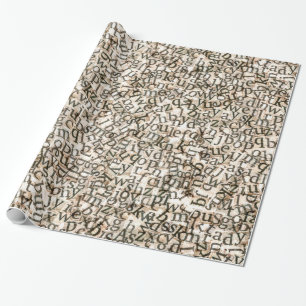 Scattered Alphabet Letters Wrapping Paper