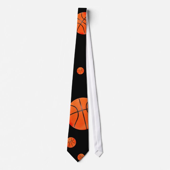 Scattered Basketballs | Sports Gift Tie (Front)
