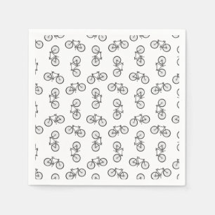 Scattered Bicycles Print Pattern CUSTOM BG COLOR Napkin