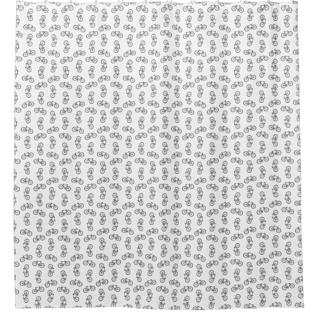 Scattered Bicycles Print Pattern CUSTOM BG COLOR Shower Curtain (Front)