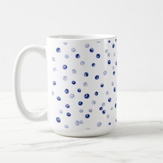 Scattered Blueberries Pattern Coffee Mug (Left)
