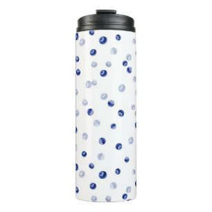 Scattered Blueberries Seamless Pattern Thermal Tumbler