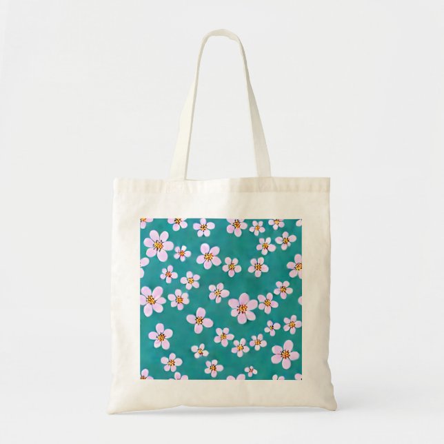 Scattered Cherry Blossoms Canvas Tote Bag (Front)
