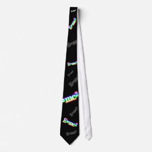Scattered Colourful Glowing E=mc2   Black Geek Tie