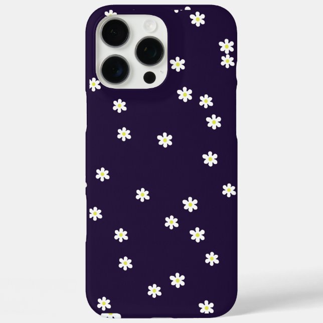 Scattered Daisies on Deep Purple Phone Case (Back)