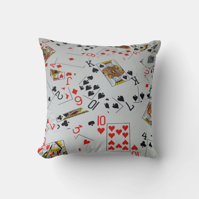 Scattered Deck Of Cards, Throw Cushion. Cushion (Front)
