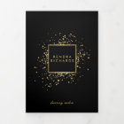 Scattered Faux Gold Confetti on Black Brochure