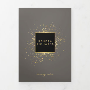 Scattered Faux Gold Confetti on Grey Brochure
