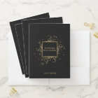 Scattered Faux Gold Confetti on Modern Black