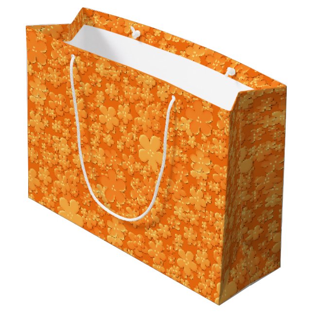 Scattered Flowers, Light Orange-GIFT BAG L (Back Angled)