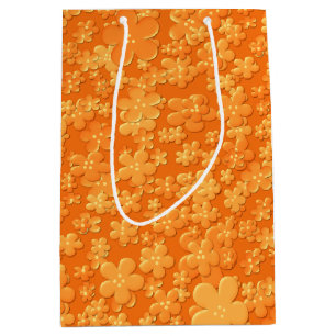 Scattered Flowers, Light Orange-GIFT BAG M