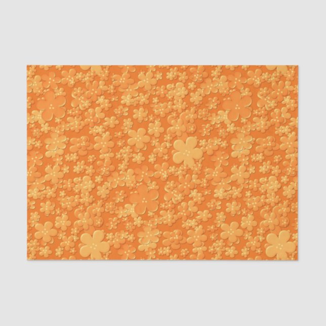 Scattered Flowers-Lt Orange-TISSUE WRAPPING PAPER (Front)