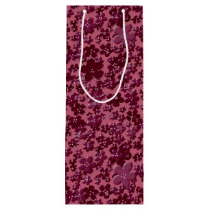 Scattered Flowers, Plum Purple-WINE GIFT BAG