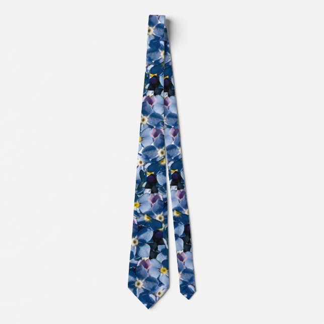 Scattered Forget Me Not Blue Flowers  Tie (Front)