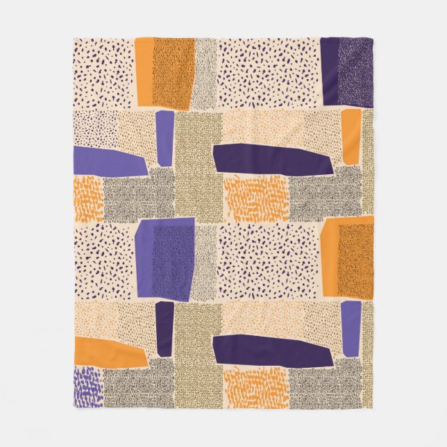 Scattered Geometric Line Shapes. Abstract Backgrou Fleece Blanket (Front)