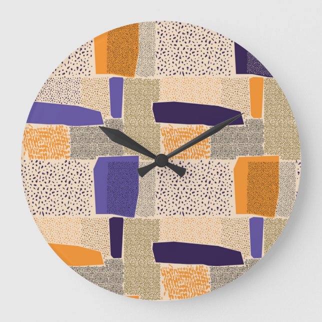 Scattered Geometric Lines: Abstract Art Large Clock (Front)