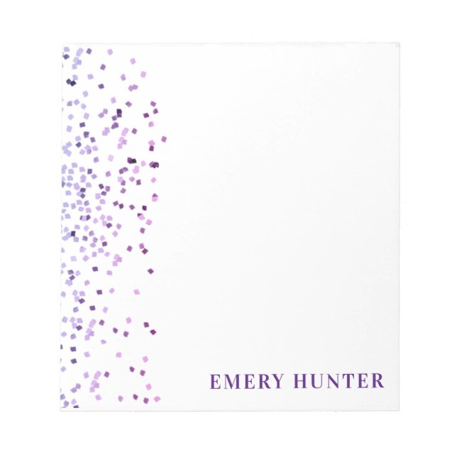 Scattered Glitter Blue and Purple Notepad (Front)
