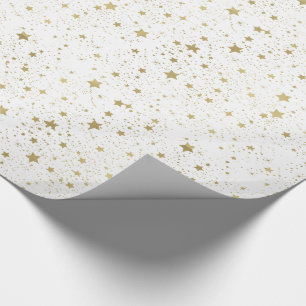 Scattered Gold Stars Wrapping Paper