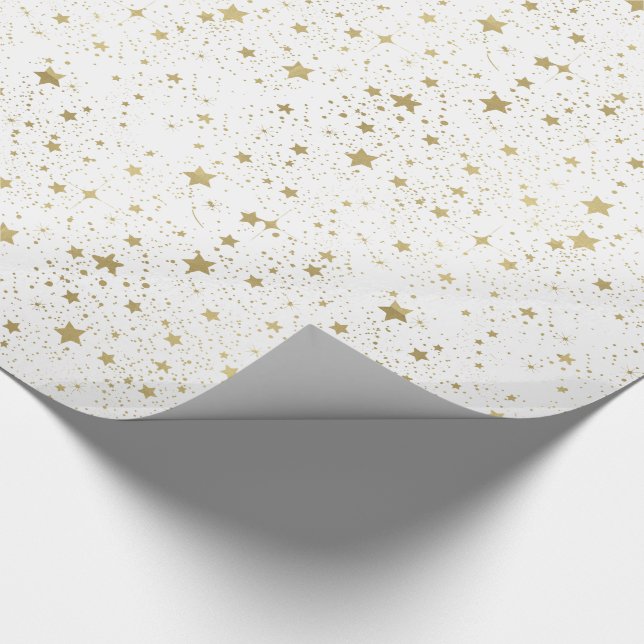 Scattered Gold Stars Wrapping Paper (Corner)