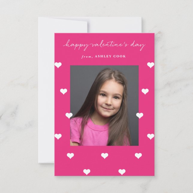 Scattered hearts Classroom Valentine Invitation (Front)