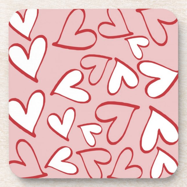 Scattered Hearts Coaster (Front)