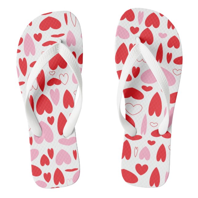 Scattered Hearts Flip Flops (Footbed)