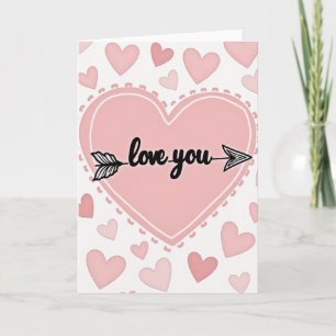 Scattered Hearts Love You Card