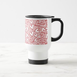 Scattered Hearts Pattern Travel Mug