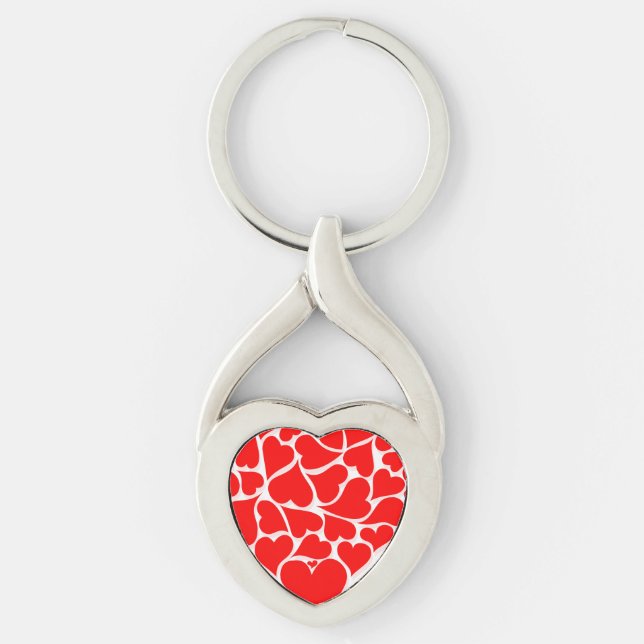 Scattered Hearts Valentines Key Ring (Front)