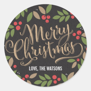 Scattered Holly Christmas Holiday Sticker