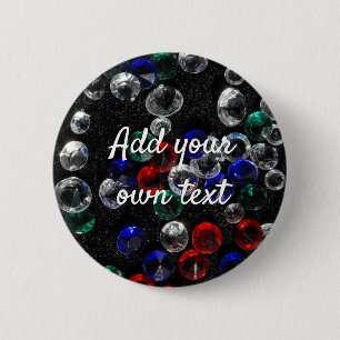 Scattered Jewels and Gemstones Custom 6 Cm Round Badge
