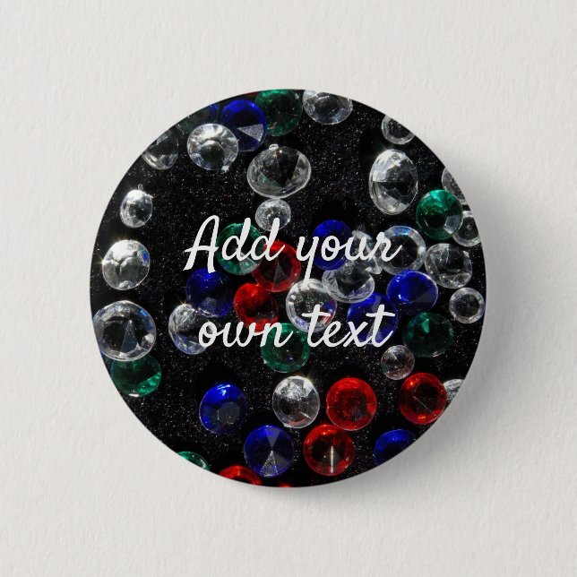 Scattered Jewels and Gemstones Custom 6 Cm Round Badge (Front)