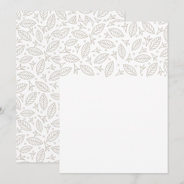 Scattered Leaves Wedding Invitation-white Invitation (Front/Back)