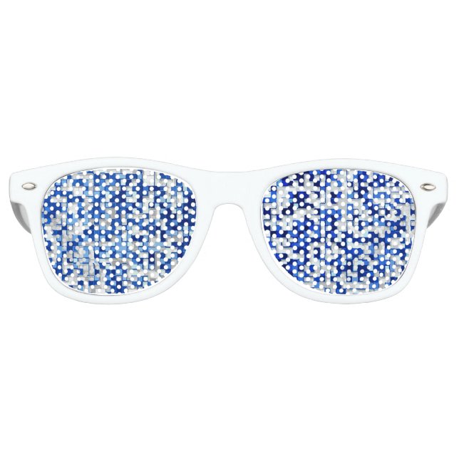Scattered many small squares, shades of blue white (Front)