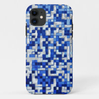 Scattered many small squares, shades of blue white
