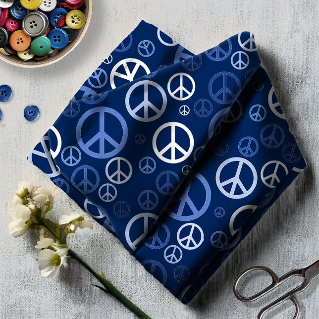Scattered Peace Signs Blue ID1075 Fabric (Creator Uploaded)