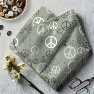 Scattered Peace Signs Grey ID1075 Fabric