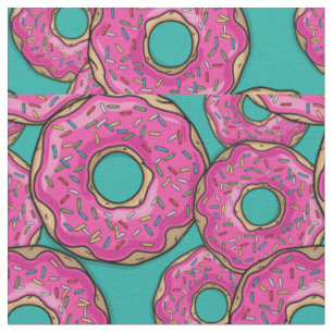 Scattered Pink Doughnut Joy Fabric
