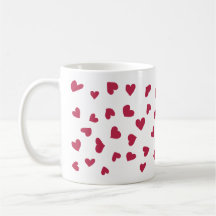 Scattered Red Heart Doodles Mug