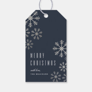 Scattered snow Christmas and holiday gift tag
