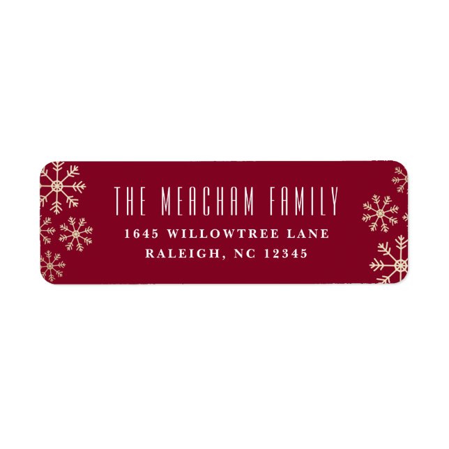 Scattered snow holiday return address label (Front)