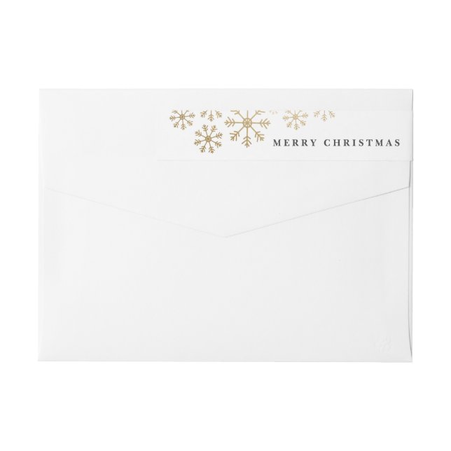 Scattered snow wrap around return address label (Back)