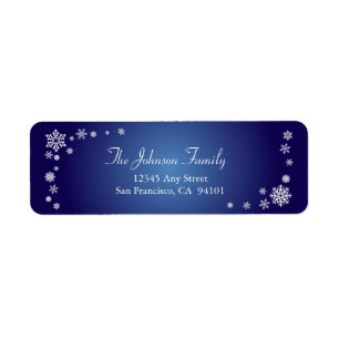 Scattered Snowflakes Holiday Labels (sapphire)