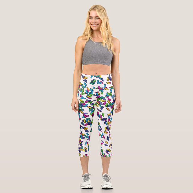 Scattered Sprinkles Pattern Capri Leggings (Front)