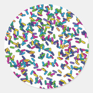 Scattered Sprinkles Pattern Classic Round Sticker