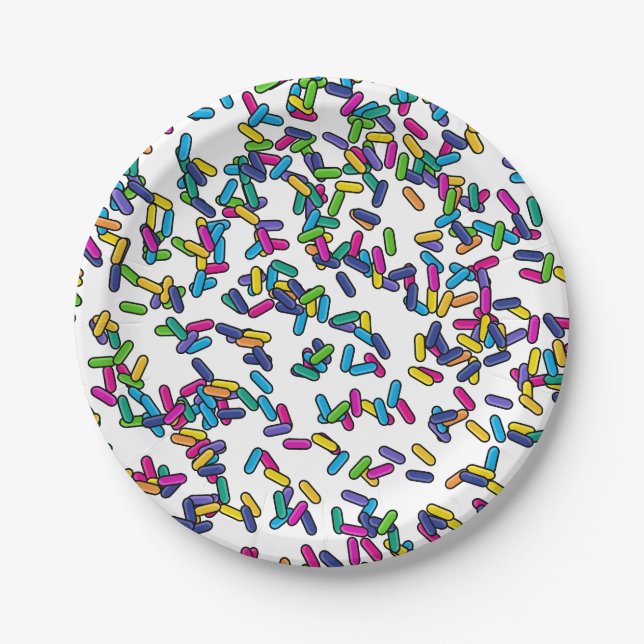 Scattered Sprinkles Pattern Paper Plate (Front)