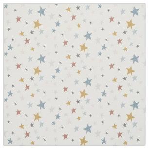 Scattered Stars Dusty Blue Gold Muted Baby Nursery Fabric